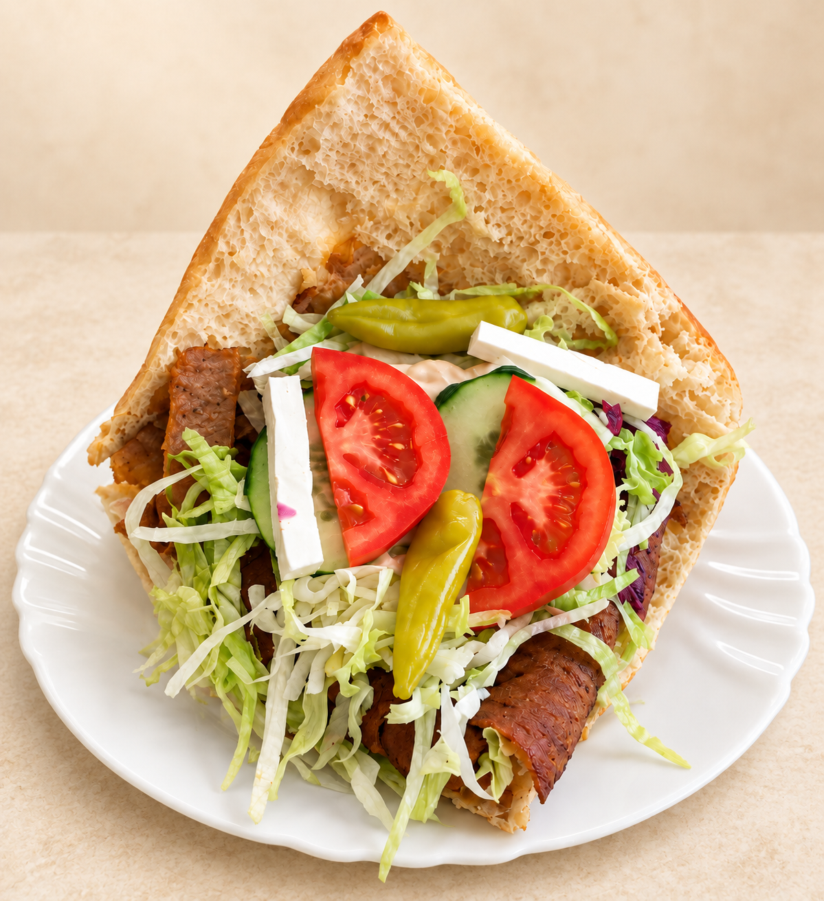 Döner Tasche mit frischem Salat